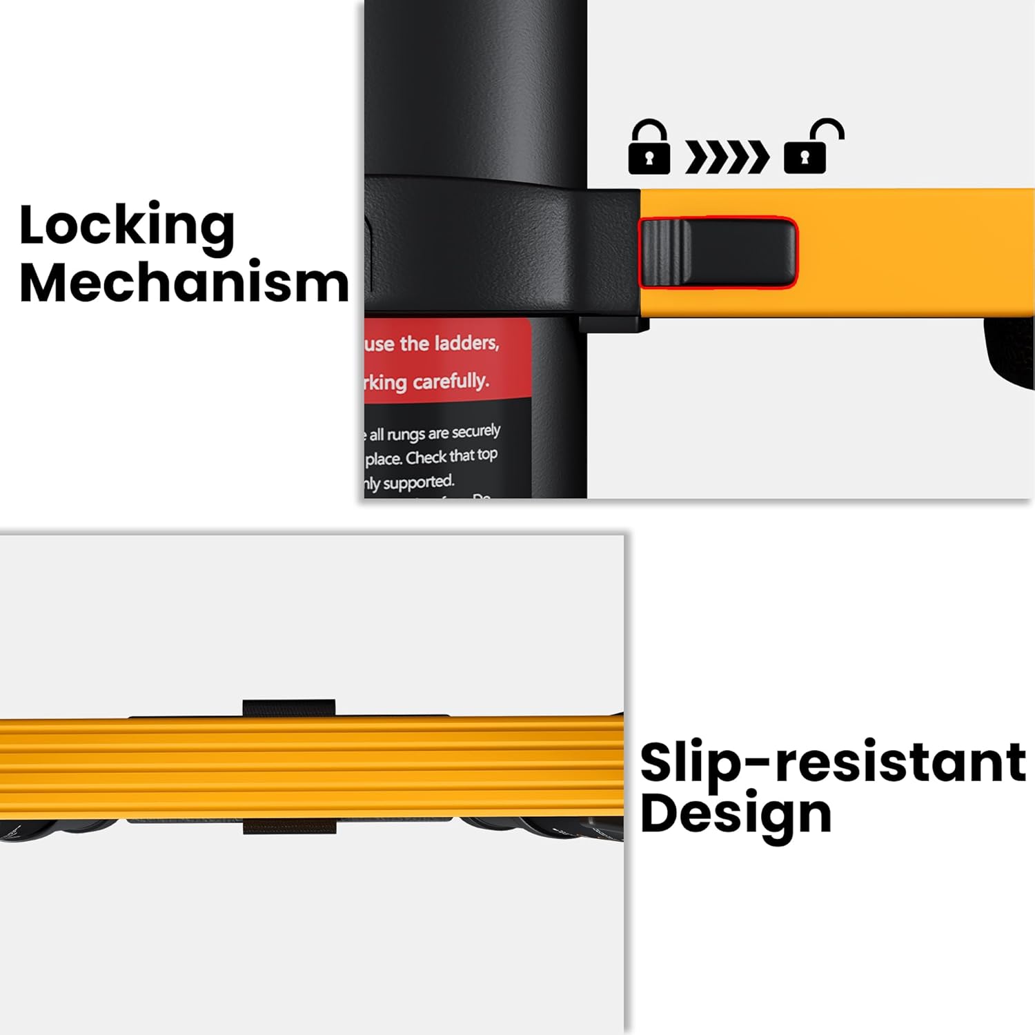 Telescopic ladder, aluminum alloy telescopic ladder, 330 lbs load capacity, multi-purpose foldable ladder for home and office use; orange