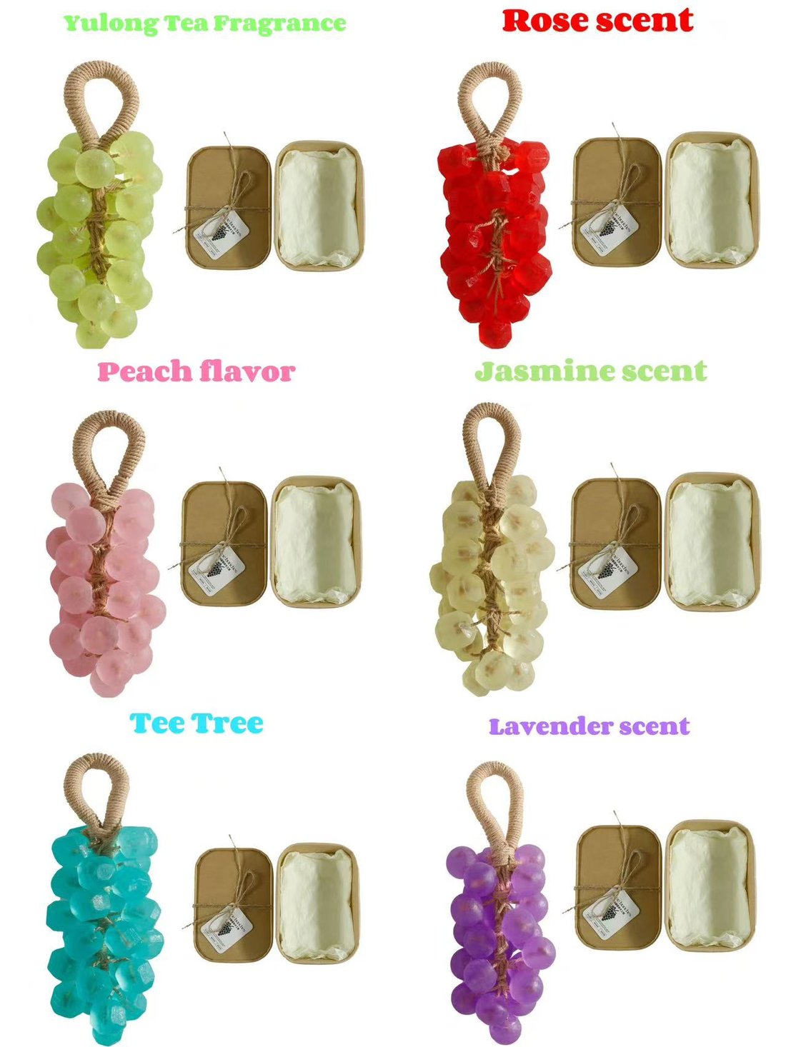 Grape Soap. Handcrafted Grapes Soap on a Ropes. Cold-Process Soaps for Hand Washing. Air Freshening. or Decoration