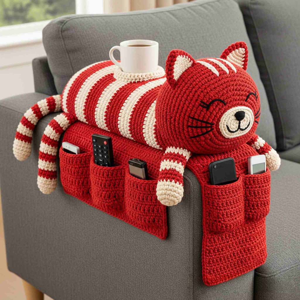 Crochet (Cat Dog Rabbit) Sofa Organizer | Perfect for Holding Remotes & Drinks