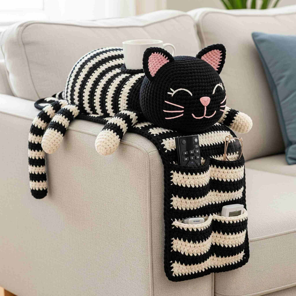 Crochet (Cat Dog Rabbit) Sofa Organizer | Perfect for Holding Remotes & Drinks