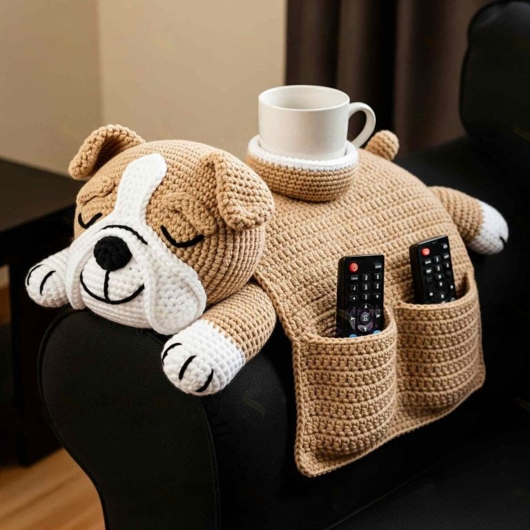 Crochet (Cat Dog Rabbit) Sofa Organizer | Perfect for Holding Remotes & Drinks