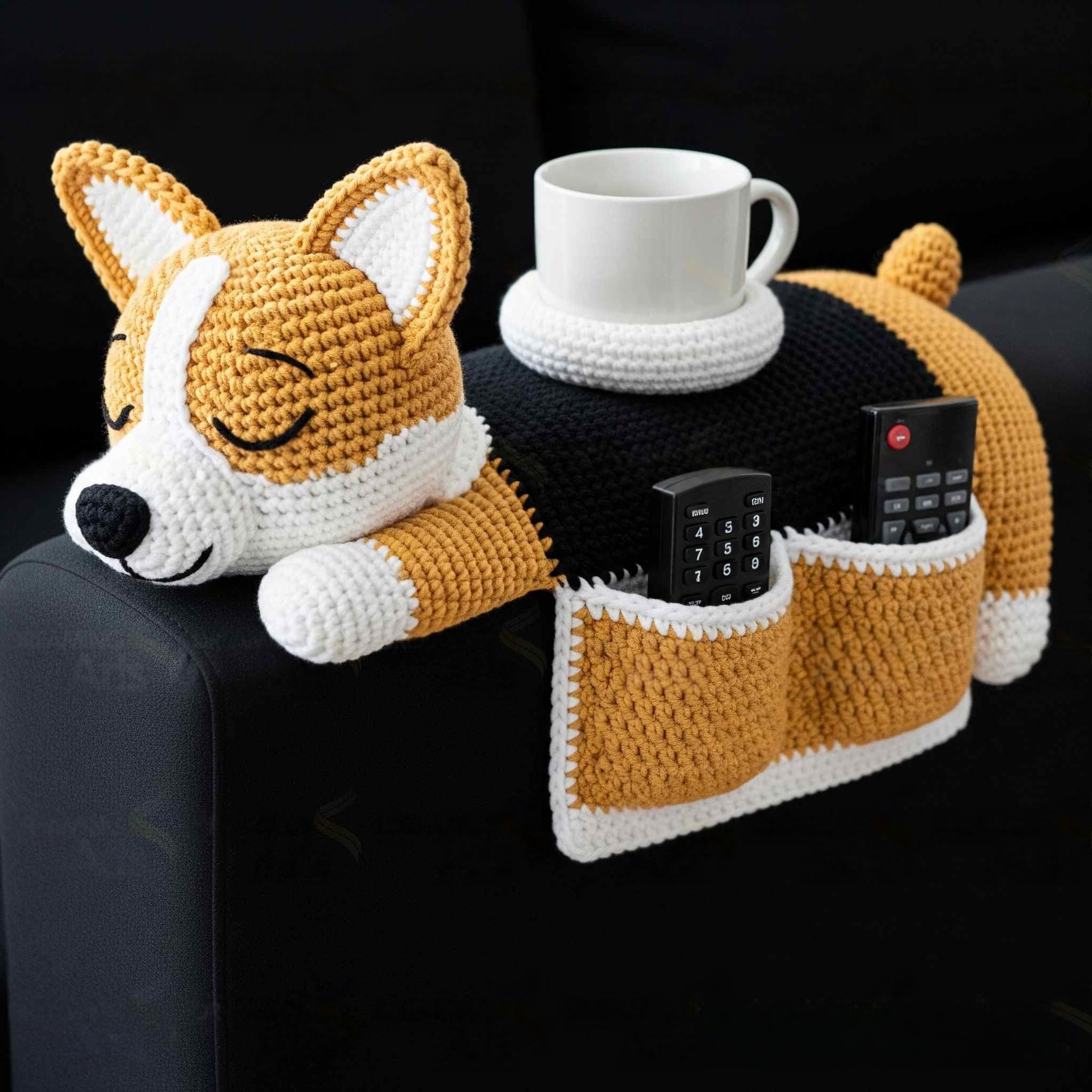 Crochet (Cat Dog Rabbit) Sofa Organizer | Perfect for Holding Remotes & Drinks