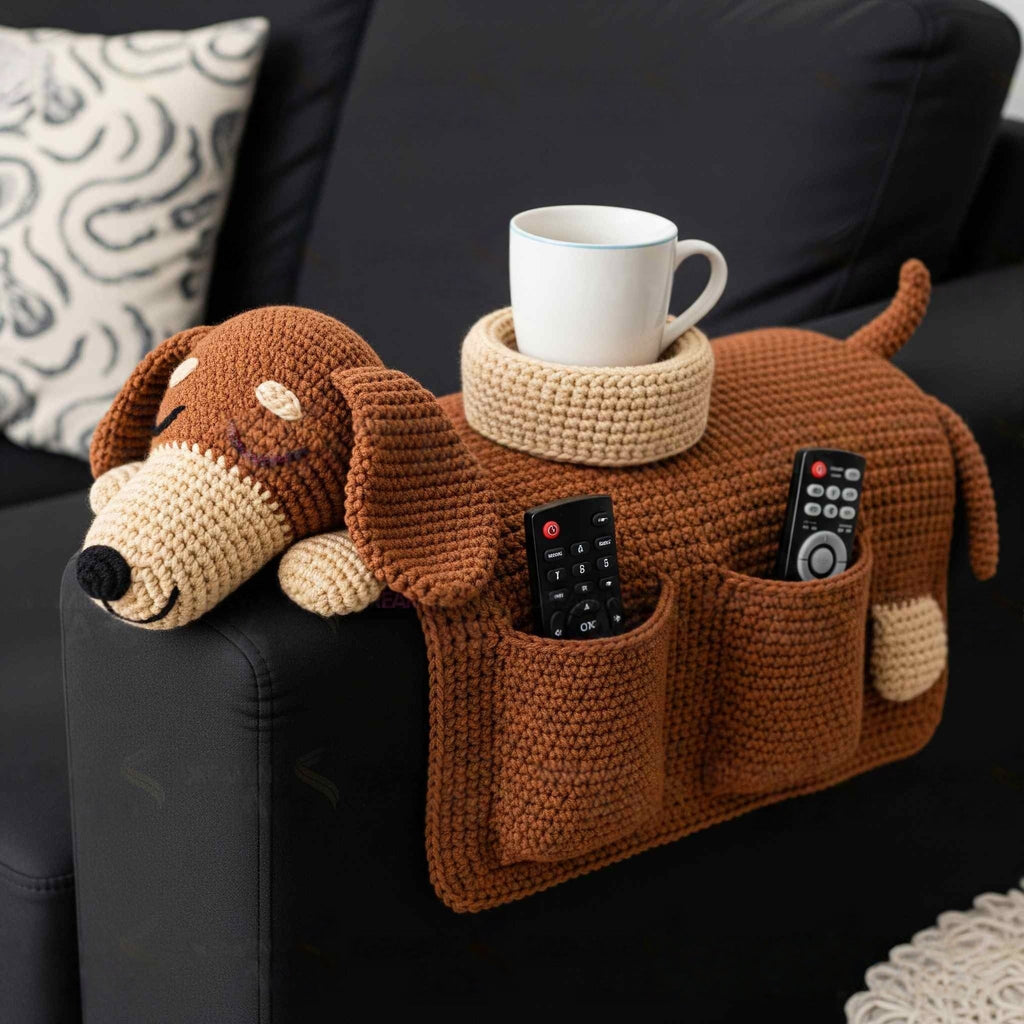 Crochet (Cat Dog Rabbit) Sofa Organizer | Perfect for Holding Remotes & Drinks
