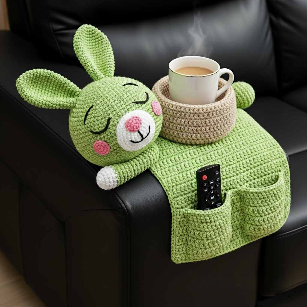 Crochet (Cat Dog Rabbit) Sofa Organizer | Perfect for Holding Remotes & Drinks