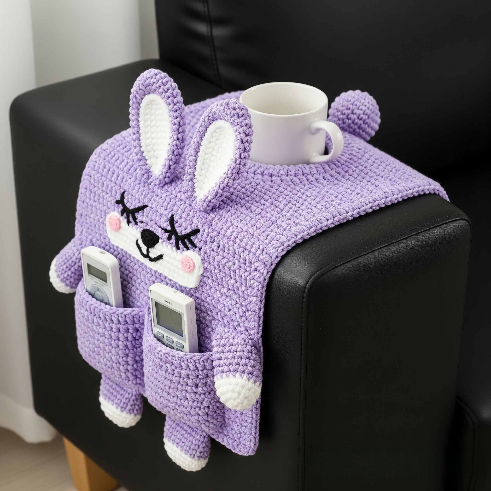 Crochet (Cat Dog Rabbit) Sofa Organizer | Perfect for Holding Remotes & Drinks